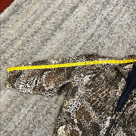 COACO vintage 100% silk Leopard Print Bomber Jacket w/ fringe western sz 38 M/L - Picture 13 of 13